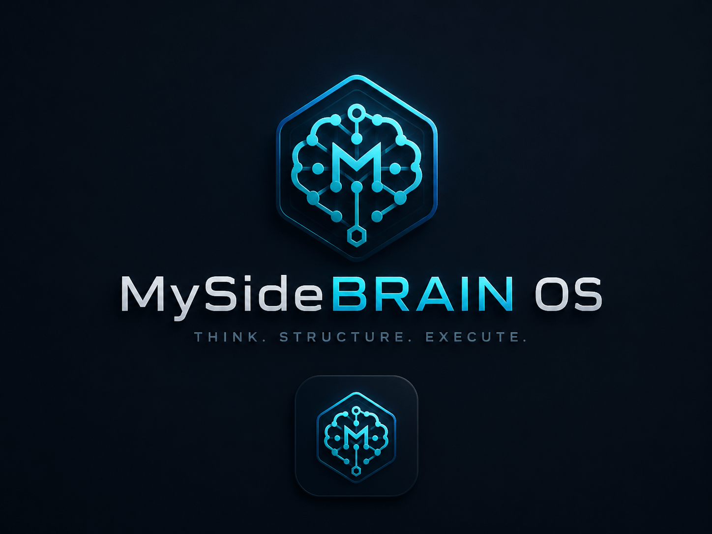 MySideBRAIN OS glowing logo and wordmark